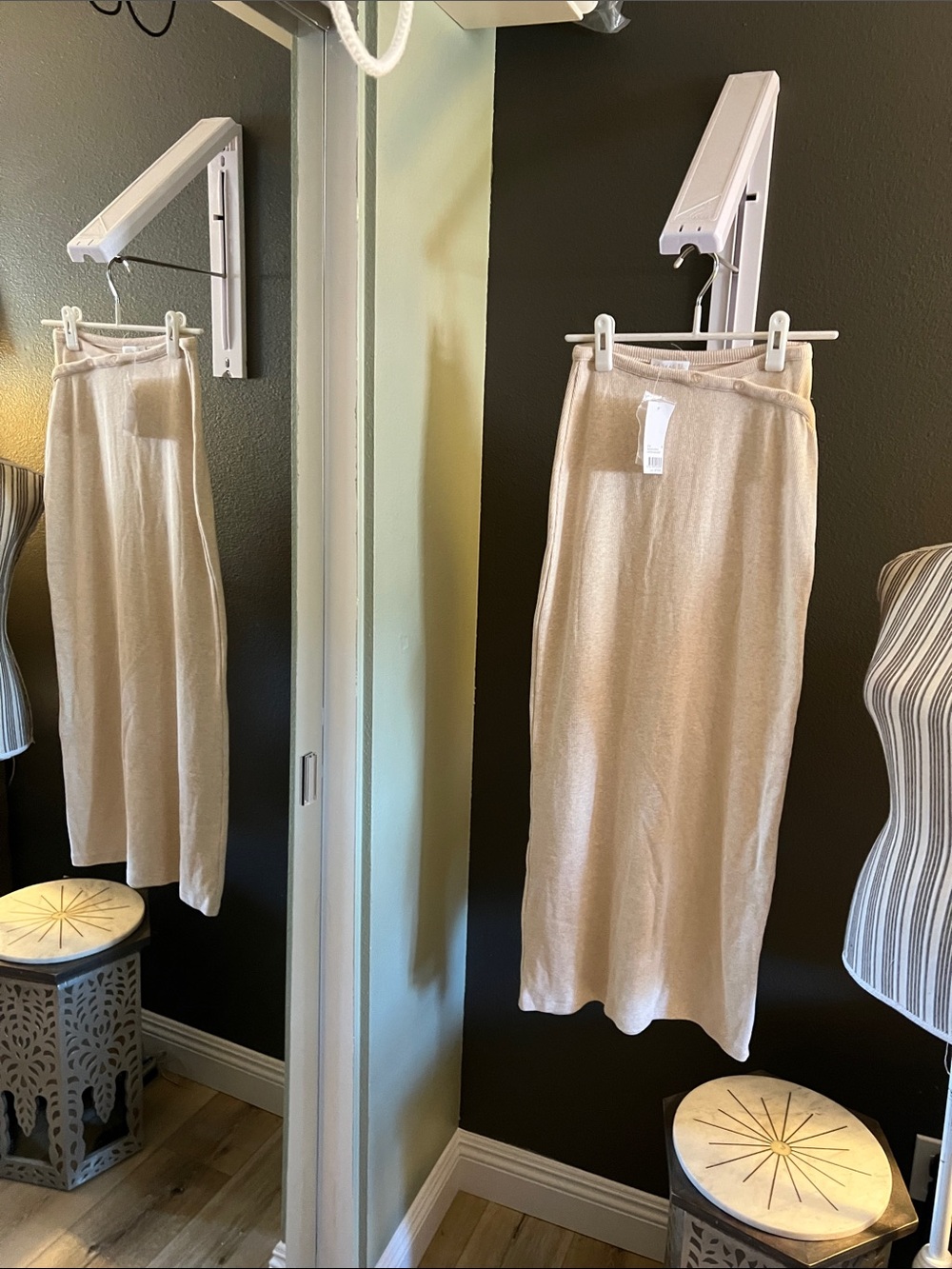 NWT. Kookai, XS/Small, Cream, Eggnog Marle Carter Maxi Skirt